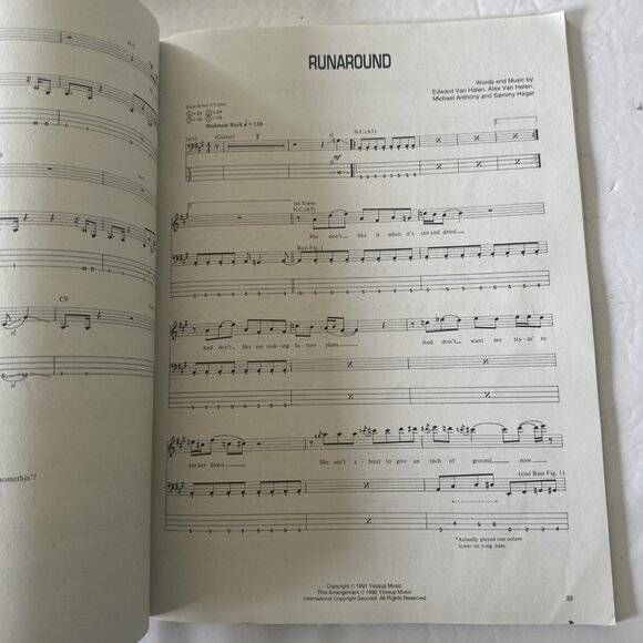 Rare VAN HALEN FOR UNLAWFUL CARNAL KNOWLEDGE Bass GUITAR TAB Tablature! - Picture 9 of 9